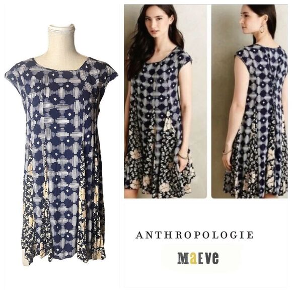 Anthropologie Maeve Indiga Lined Swing Dress - Picture 1 of 13